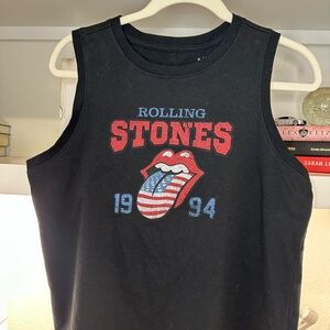 Rolling Stones Black Graphic Muscle Tee